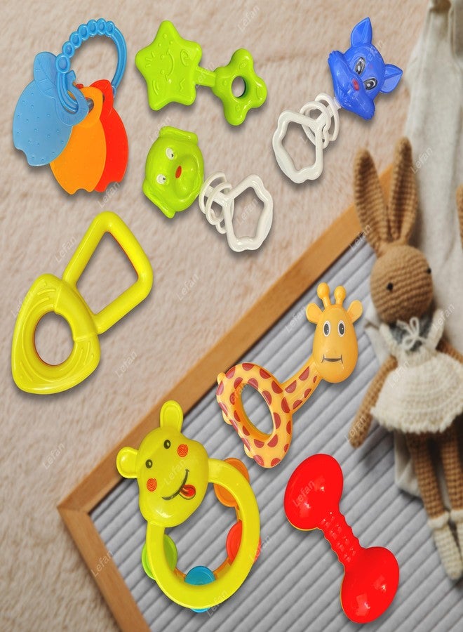 Lefan Baby Products Toys 8 Pcs Rattle Set with Teathers for Newborn Baby Gifts Toy for Babies Children Rattles Set 6-12 Months Teething Toys 3-6 Months Newborn Boy Girl - Image 3